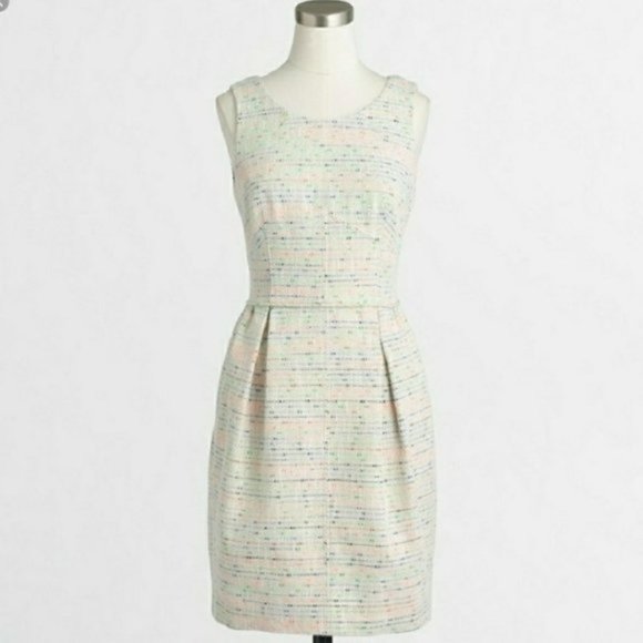 J. Crew Factory Dresses & Skirts - NWT J. Crew Factory Cream Multicolor Tweed Dress Size 0 - MAKE OFFER